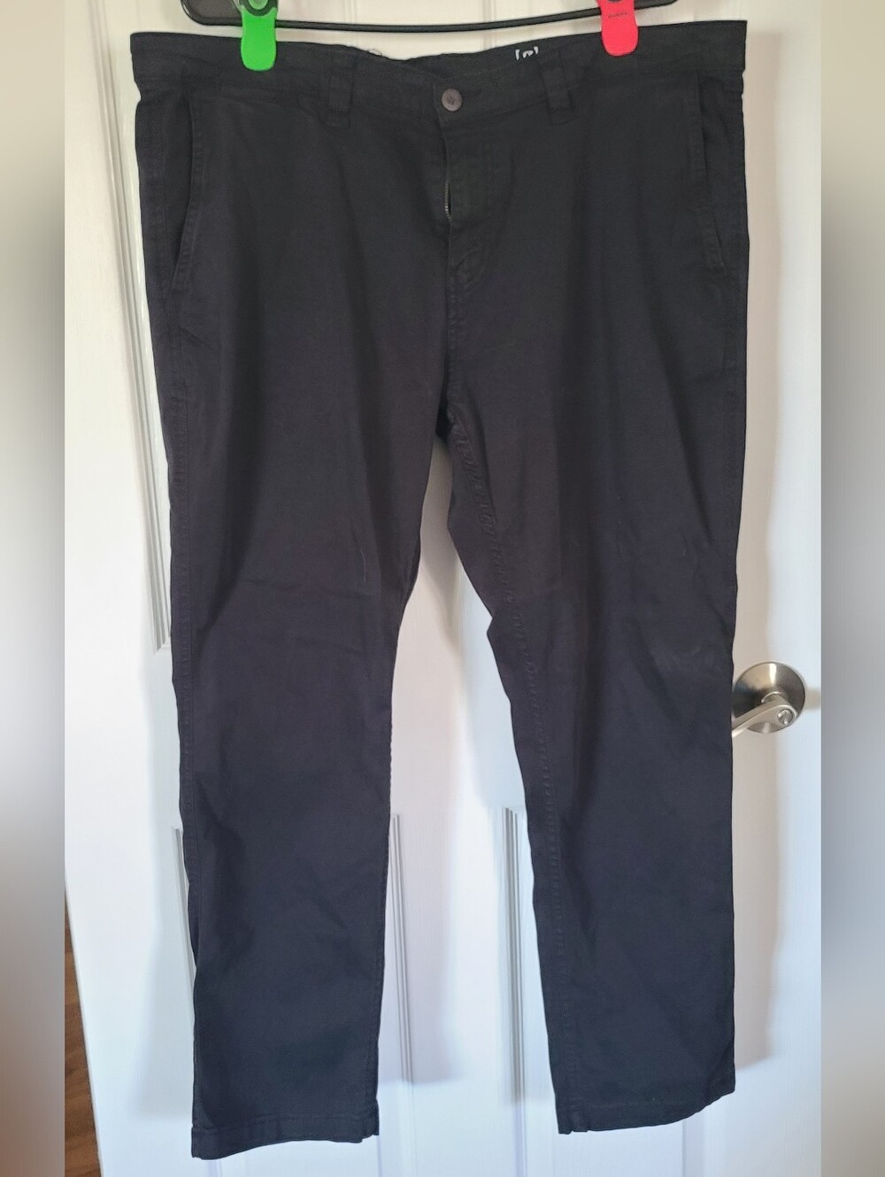 George Men's Black Slim Straight Chino Pants - Classic Casual Trousers